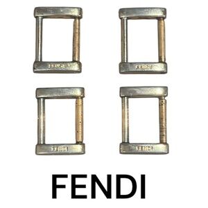 4 Authentic Fendi luxury designer signature vintage strap metal hardware